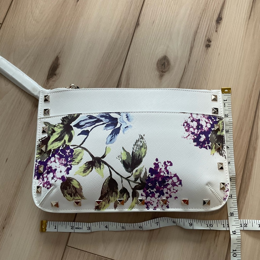 White House Black Market floral clutch